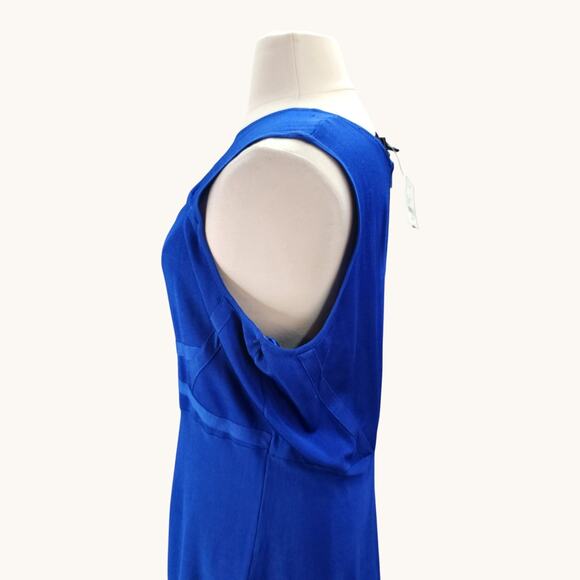 NWT Lane Bryant Women’s 22/24 Blue Sleeveless Dress Cut Out Stretch Knit Sexy - Picture 5 of 11